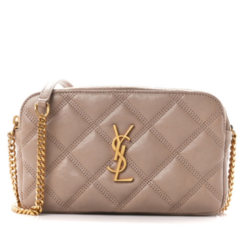 YSL Becky quilted double zip WOC